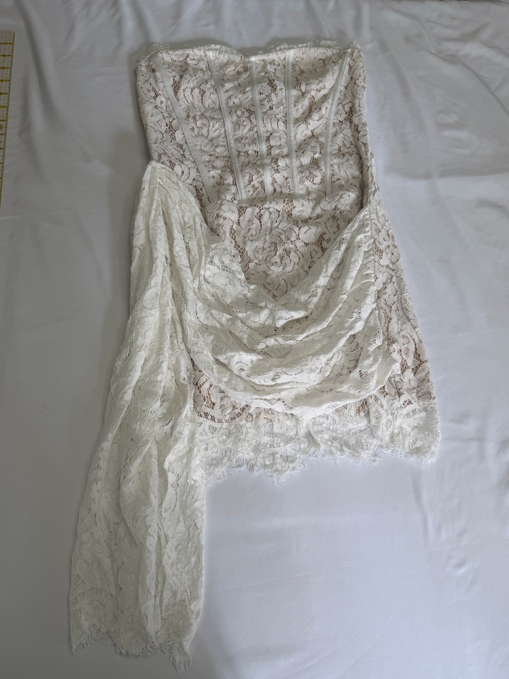 Cider Strapless Lace Mini Dress in Ivory - Picture 7 of 16
